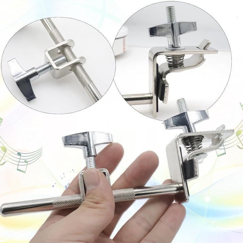 CashBeat Silver Adjustable Standard Drum Cowbell Mount, Cowbell Holder Percussion Accessory with Parallel Action Jaws, Ideal for Bass Drum Hoop Up or Down Adjustment, Essential Drummer Drum Hardware - Image 4